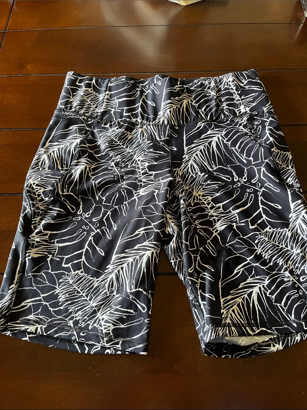 Lane Bryant Black and White Tropical Bike Shorts